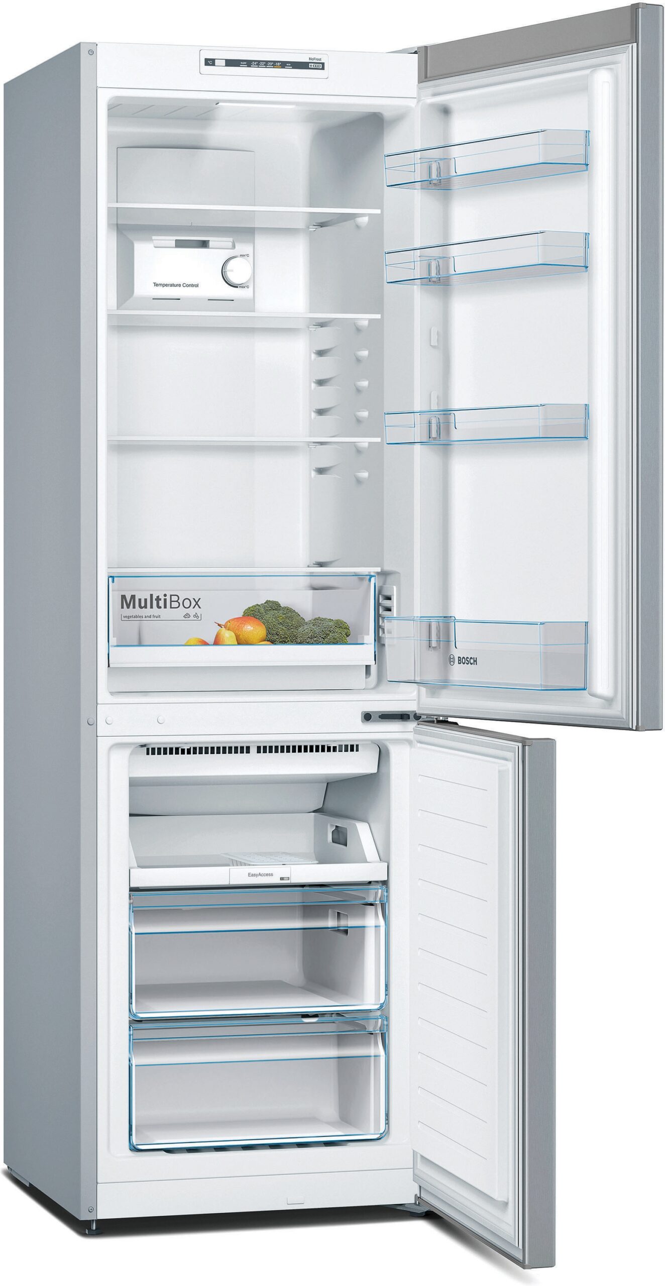 Serie 2, Freistehende Kühl-Gefrier-Kombination mit Gefrierbereich unten, 186 x 60 cm, Metall-Optik, KGN36NLEA – Bild 3