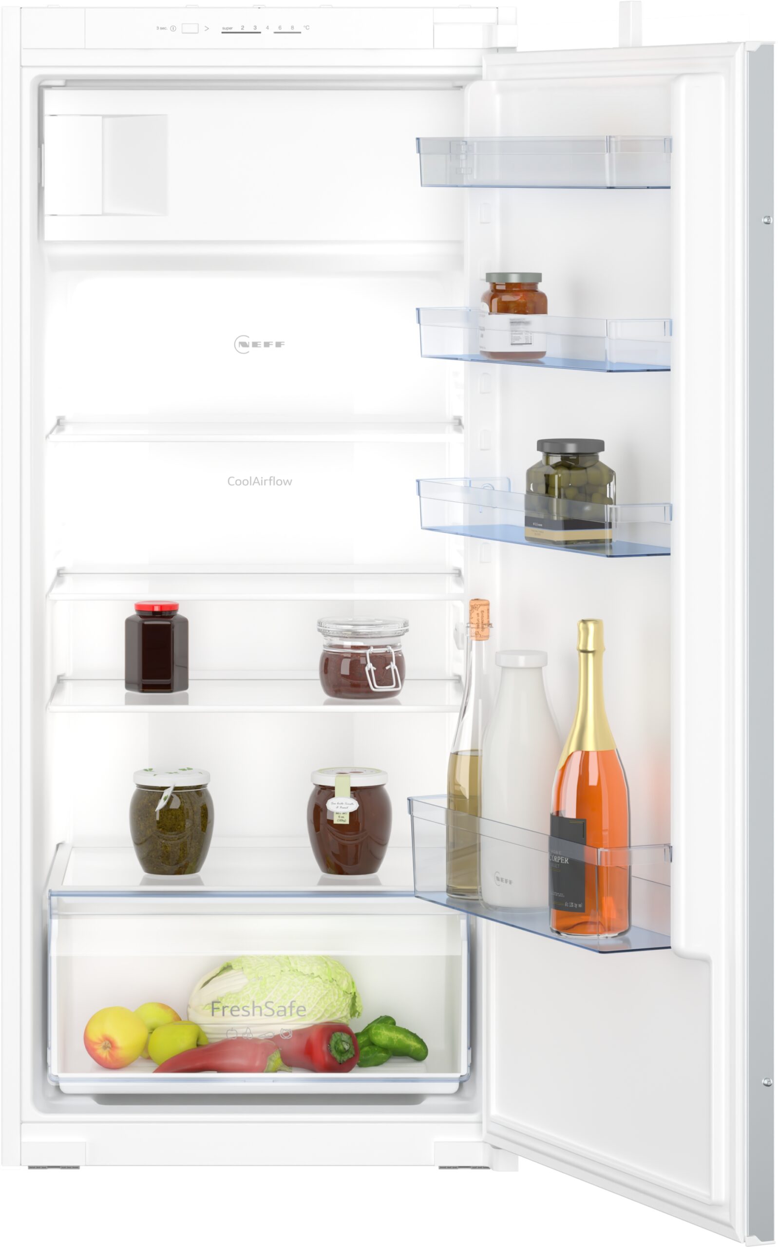 N 30, Einbau-Kühlschrank mit Gefrierfach, 122.1 x 54.1 cm, Schleppscharnier, KI2421SE0