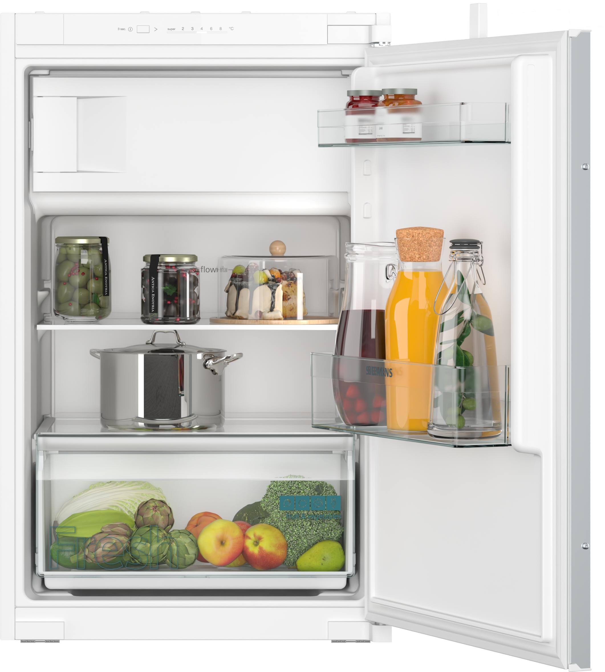 iQ100, Einbau-Kühlschrank mit Gefrierfach, 87.4 x 54.1 cm, Schleppscharnier, KI22LNSE0