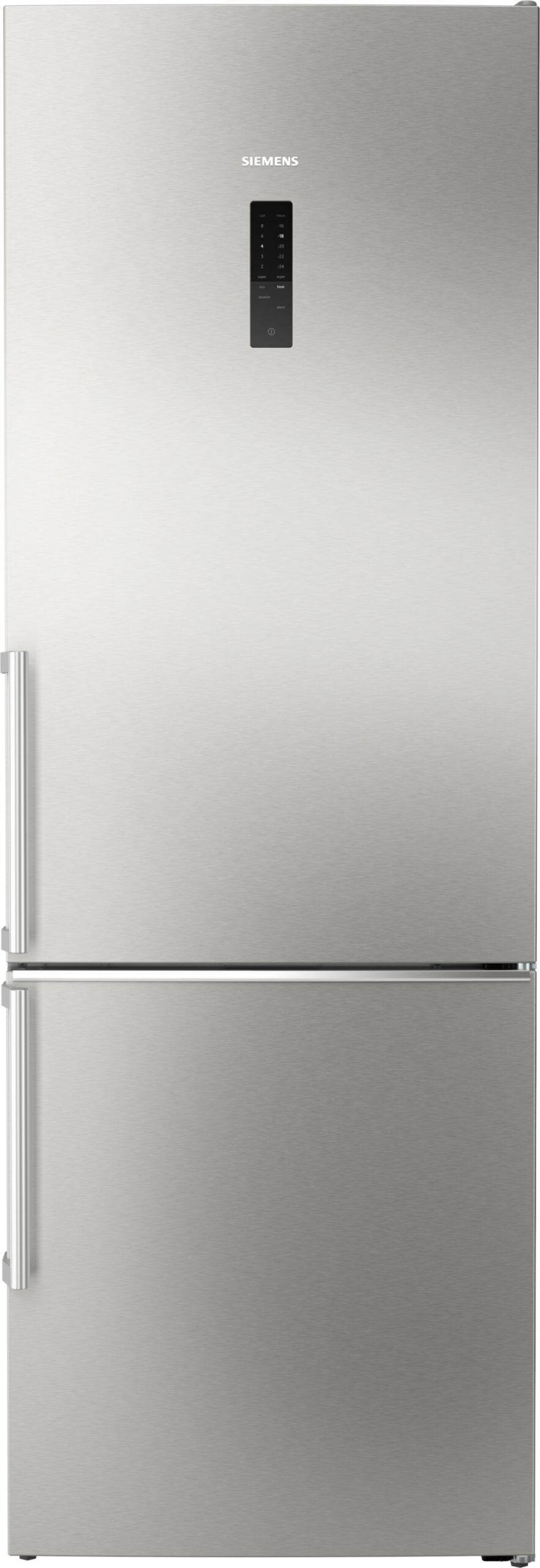 iQ500, Freistehende Kühl-Gefrier-Kombination mit Gefrierbereich unten, 203 x 70 cm, Gebürsteter Stahl, KG49NAIBT