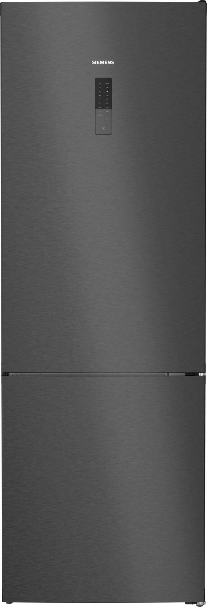 iQ300, Freistehende Kühl-Gefrier-Kombination mit Gefrierbereich unten, 203 x 70 cm, Gebürsteter schwarzer Stahl AntiFingerprint, KG49NXXCF