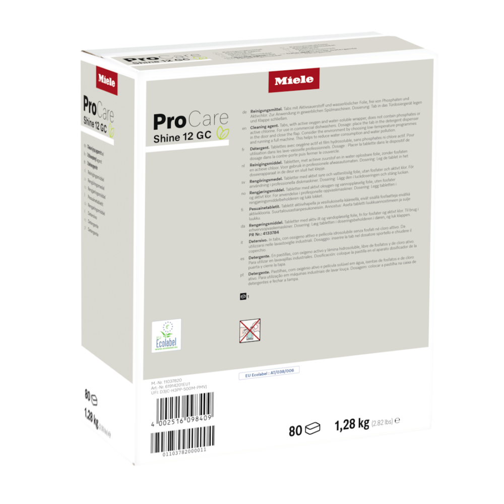 ProCare Shine 12 GC - 80 TabsReiniger-Tabs, 80 Stück mit EU Ecolabel
