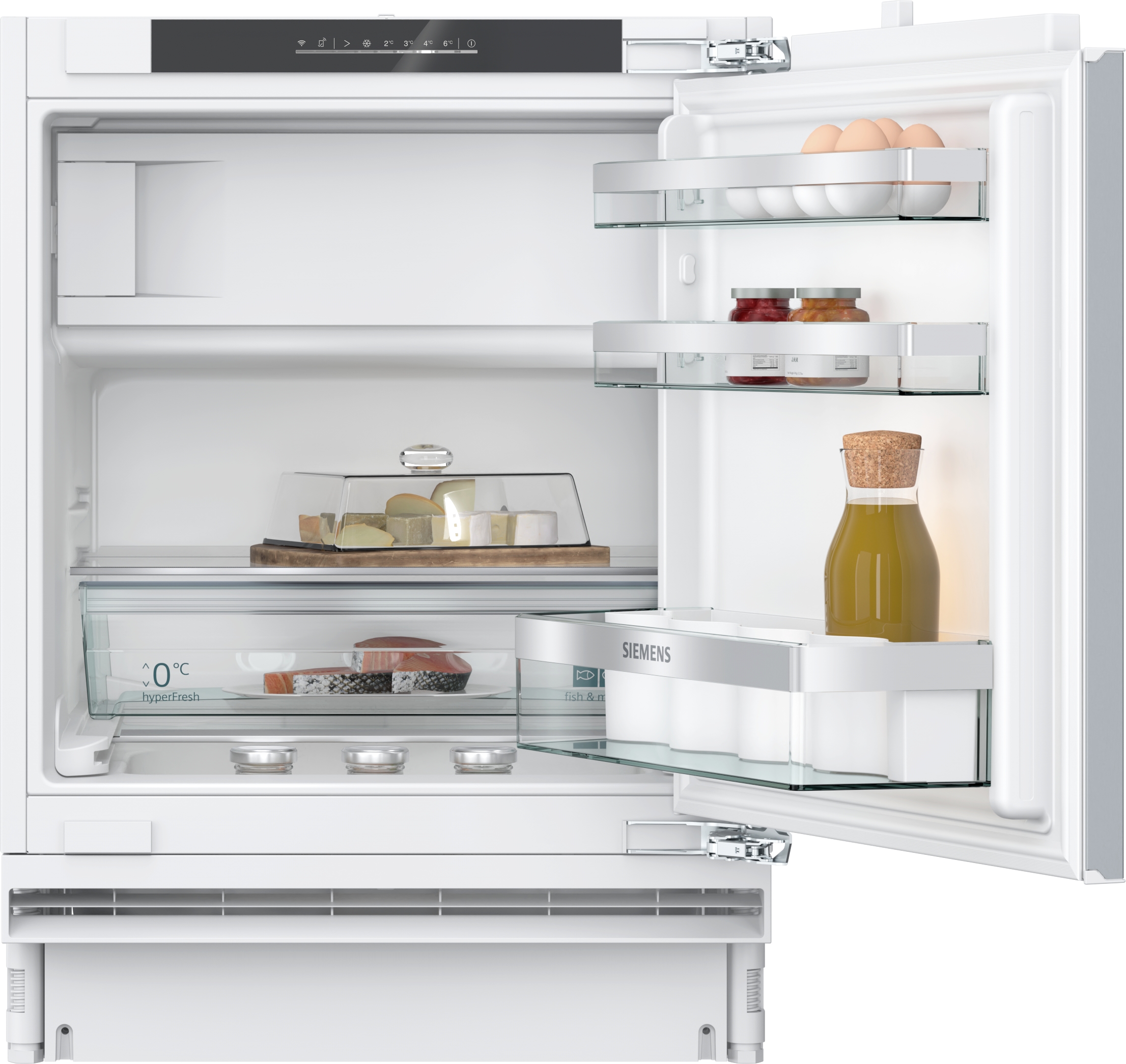 iQ500, Unterbau-Kühlschrank mit Gefrierfach, 82 x 59.8 cm, Flachscharnier mit Softeinzug, KU22LADD0
