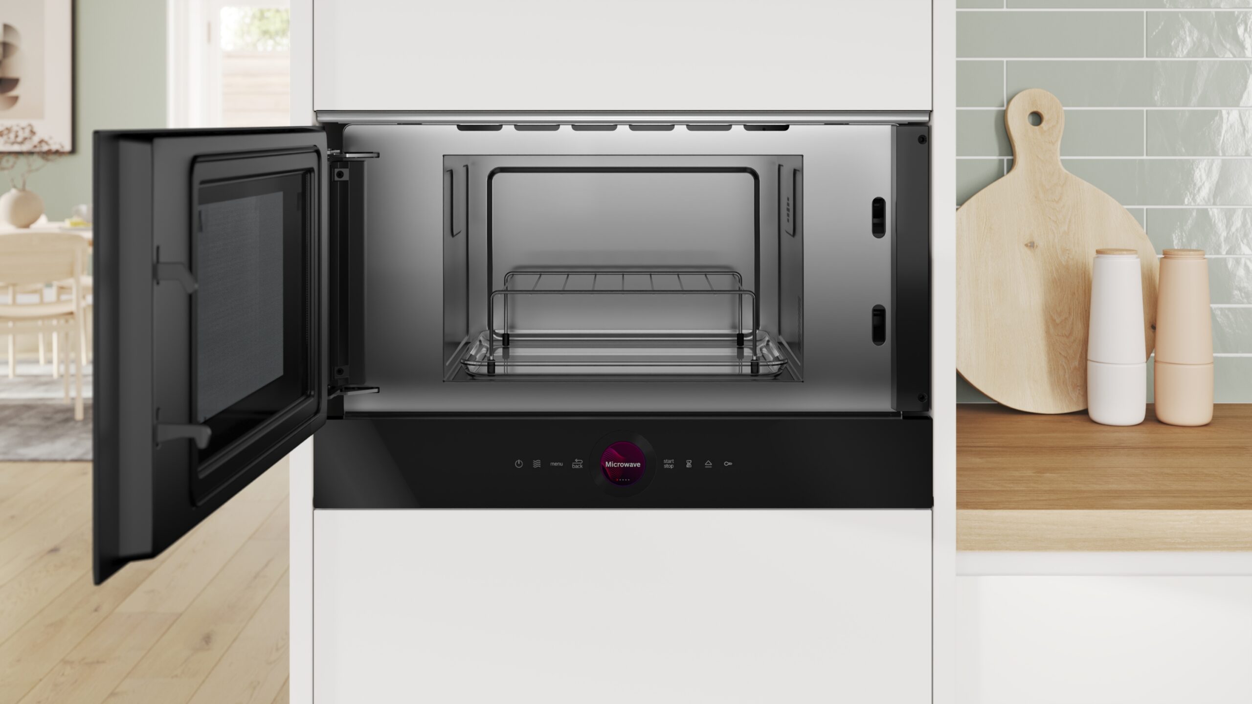 Serie 8, Einbau-Mikrowelle mit Grill, Schwarz, BEL7321B1 – Bild 3