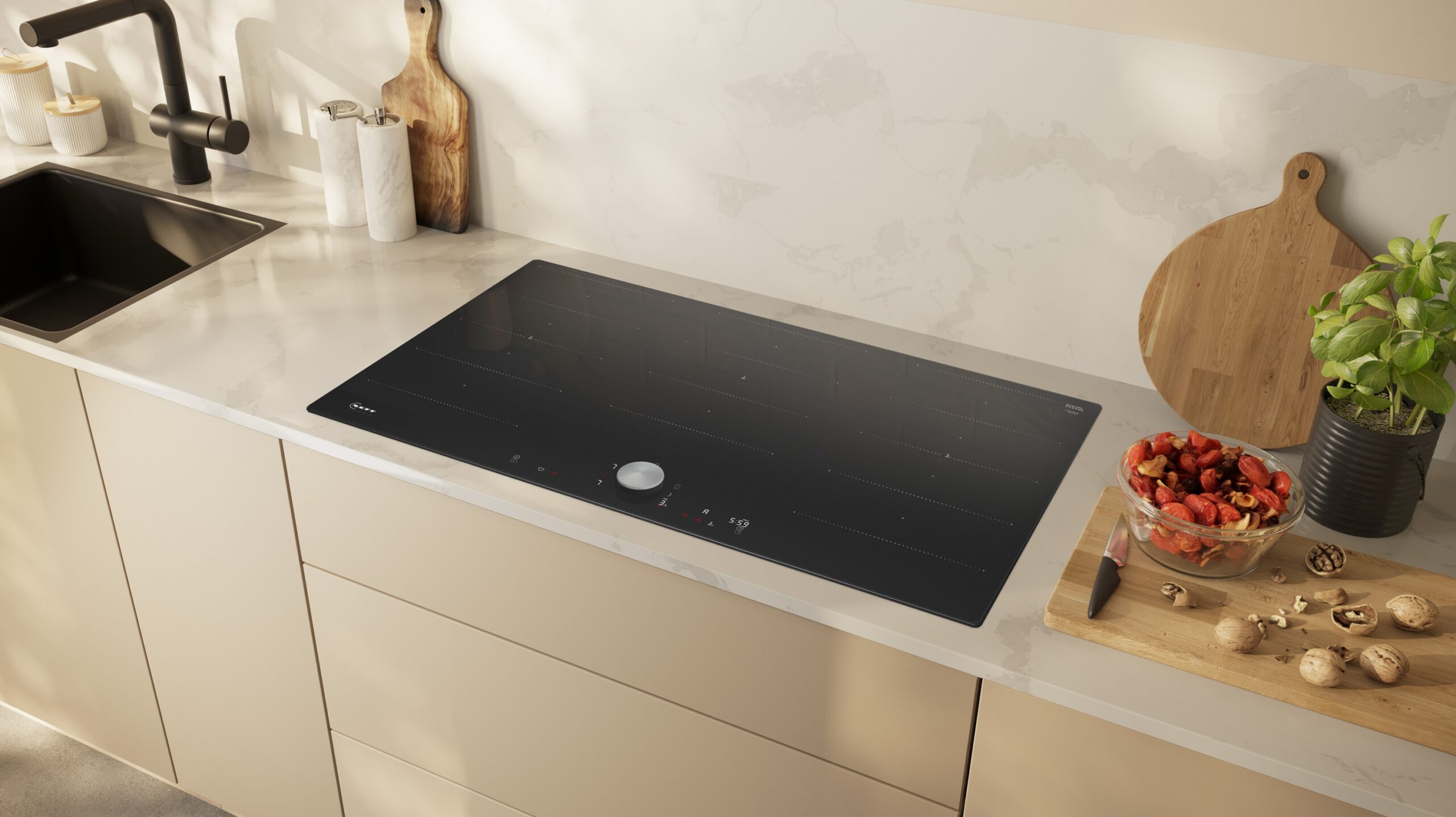 N 90, Induktionskochfeld, 90 cm, flächenbündig (integriert), T69PTX4L0 – Bild 3