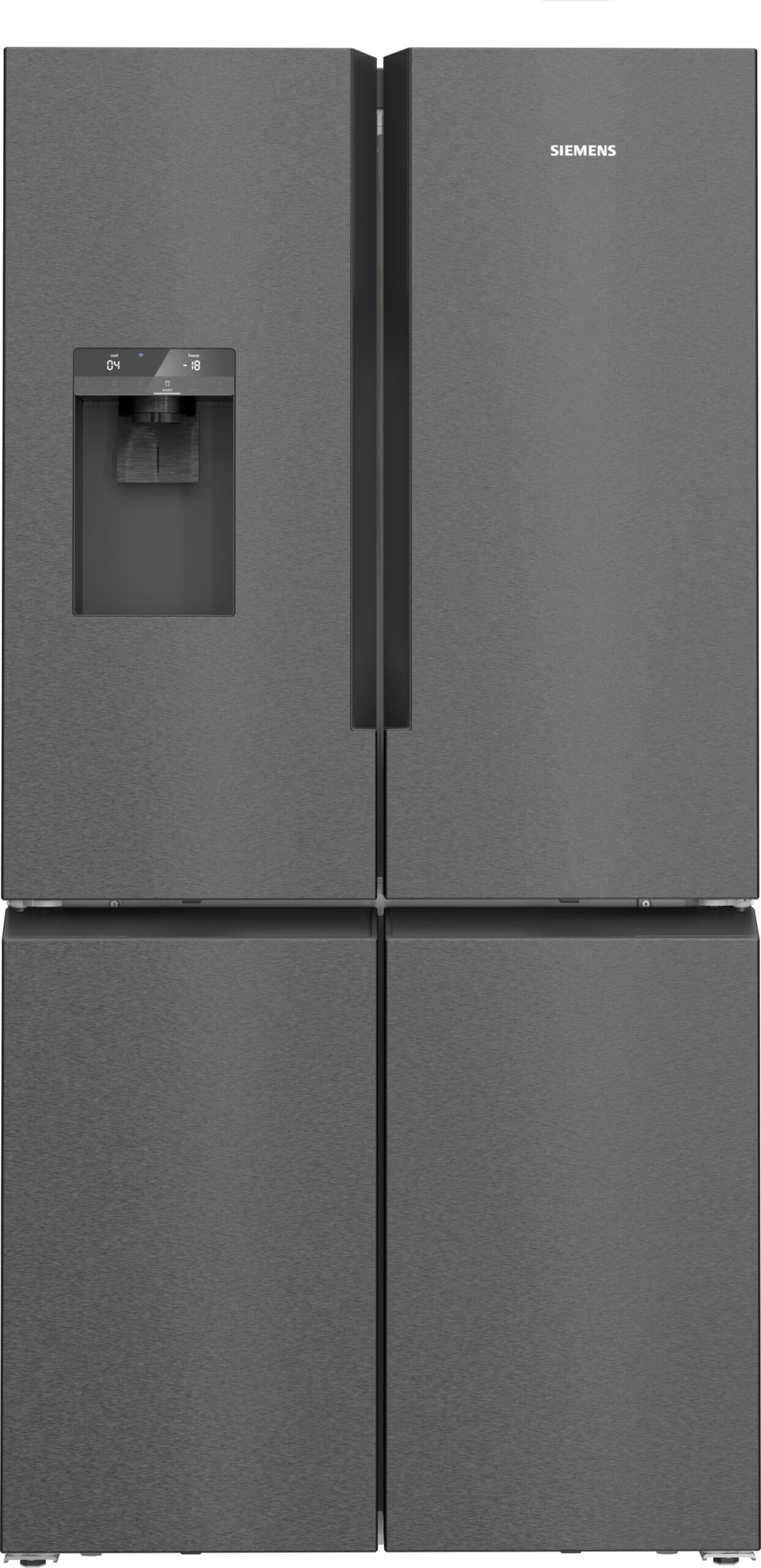 iQ500, Kühl-Gefrier-Kombination, mehrtürig, 183 x 90.5 cm, Gebürsteter schwarzer Stahl AntiFingerprint, Total noFrost , KF96DAXEA
