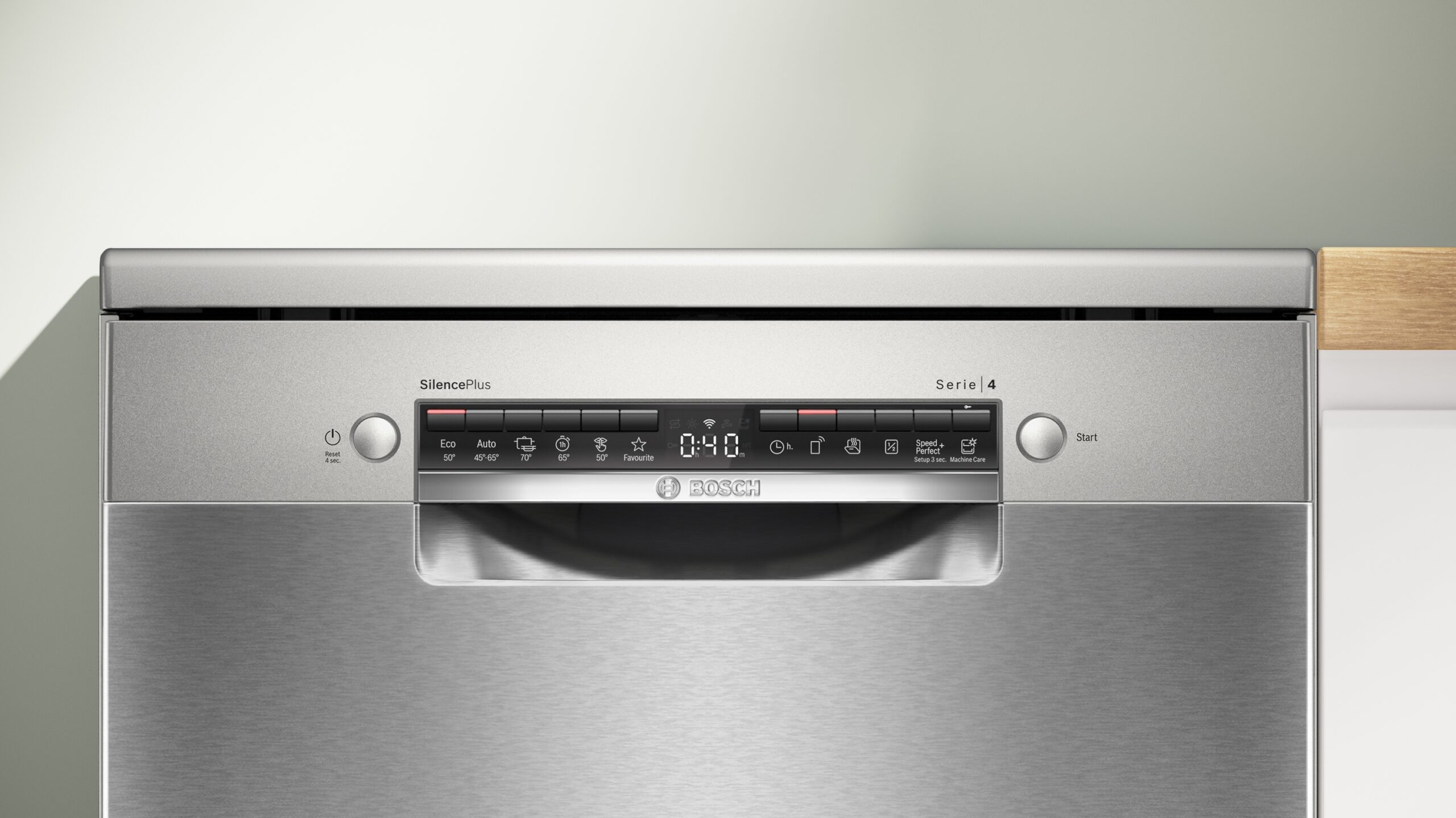 Serie 4, Freistehender Geschirrspüler, 60 cm, Gebürsteter Stahl mit Anti-Fingerprint, SMS4EMI06E – Bild 3