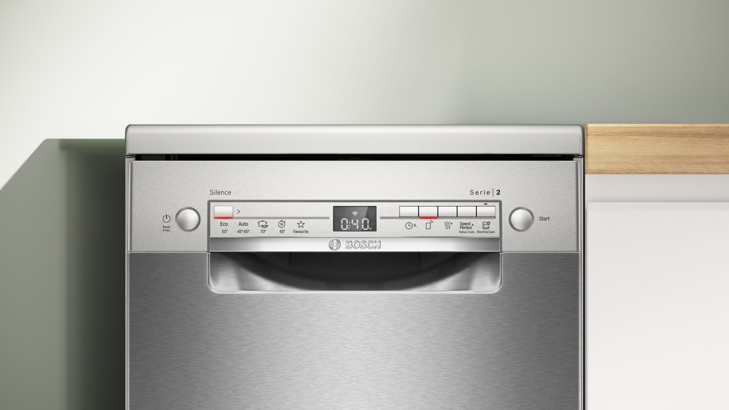 Serie 2, Freistehender Geschirrspüler, 45 cm, Gebürsteter Stahl mit Anti-Fingerprint, SPS2HKI42E – Bild 2