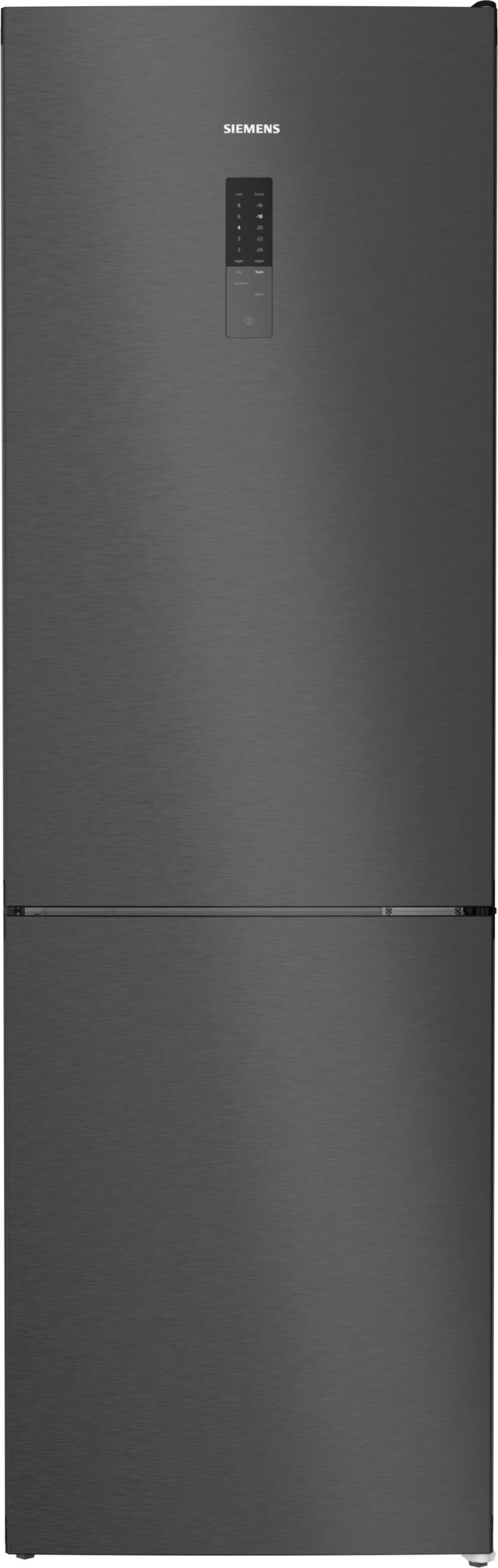 iQ300, Freistehende Kühl-Gefrier-Kombination mit Gefrierbereich unten, 186 x 60 cm, Gebürsteter schwarzer Stahl AntiFingerprint, Total noFrost , KG36NXXBF