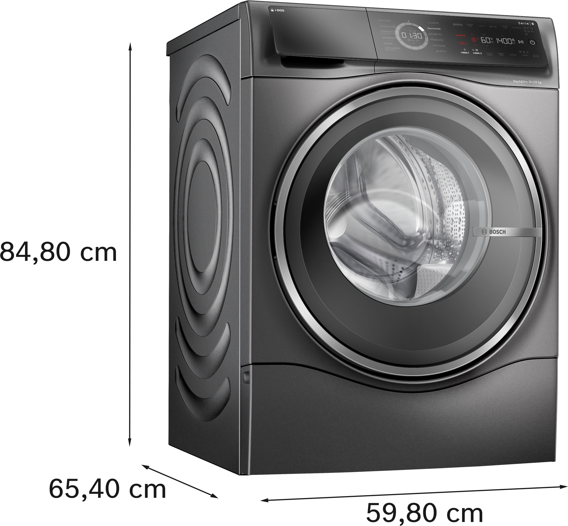 Serie 8, Waschtrockner, Trocknen 6 kg, max. 1400 U/min., Grau, WNC254AS0 – Bild 6