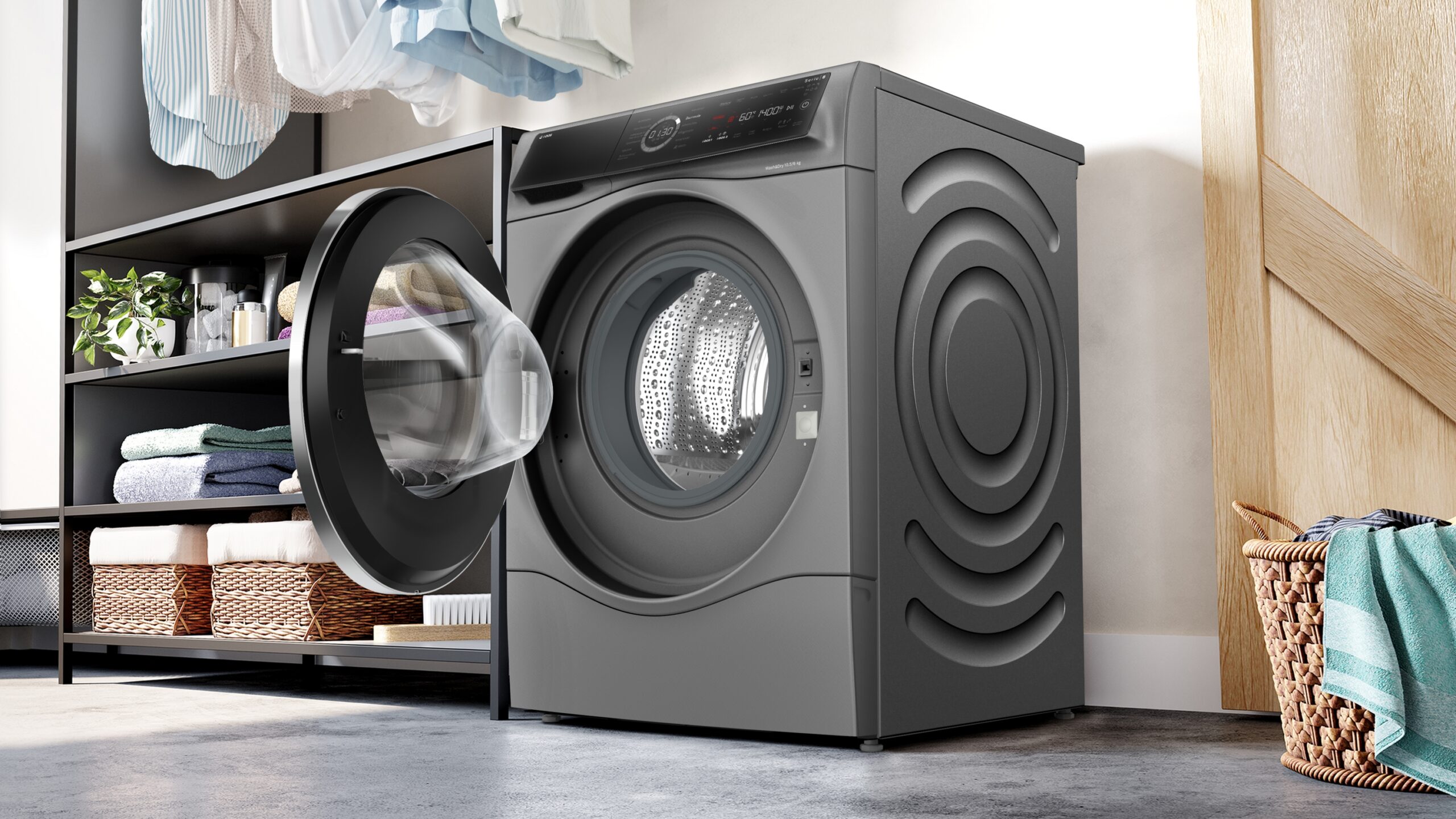 Serie 8, Waschtrockner, Trocknen 6 kg, max. 1400 U/min., Grau, WNC254AS0 – Bild 4
