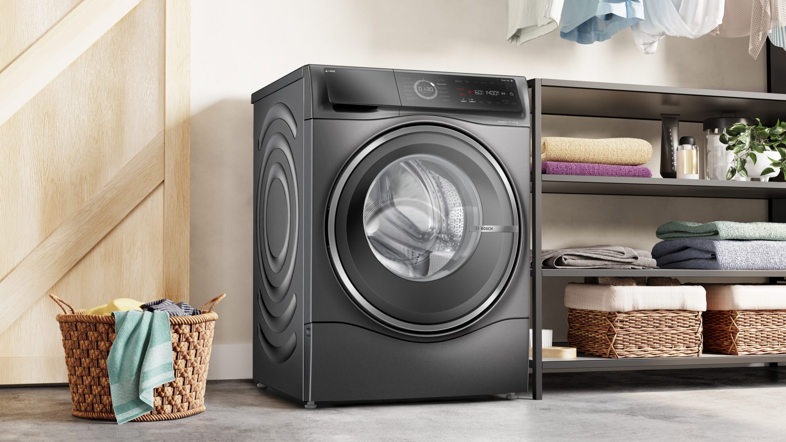 Serie 8, Waschtrockner, Trocknen 6 kg, max. 1400 U/min., Grau, WNC254AS0 – Bild 5