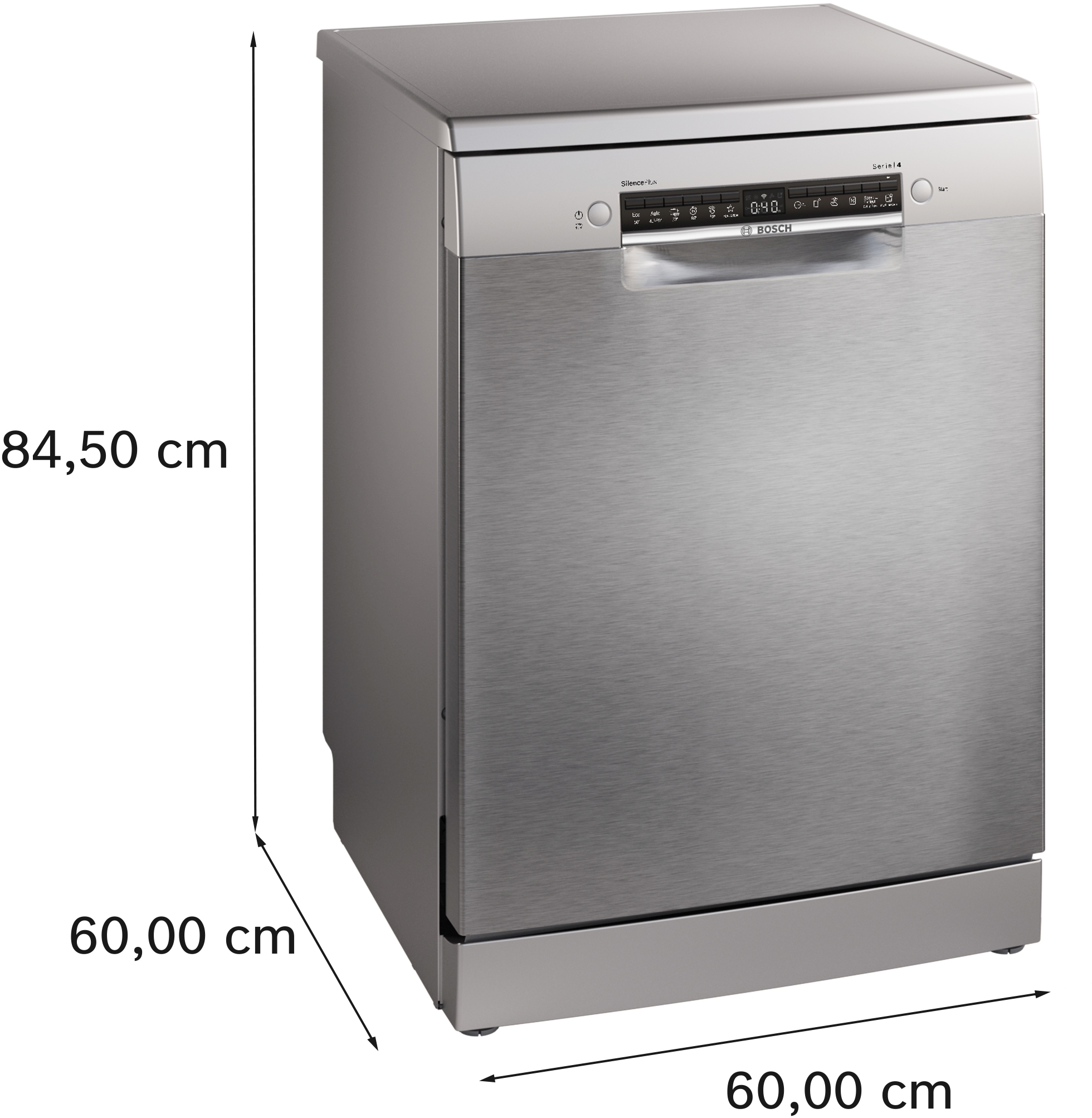 Serie 4, Freistehender Geschirrspüler, 60 cm, Gebürsteter Stahl mit Anti-Fingerprint, SMS4EMI06E – Bild 4