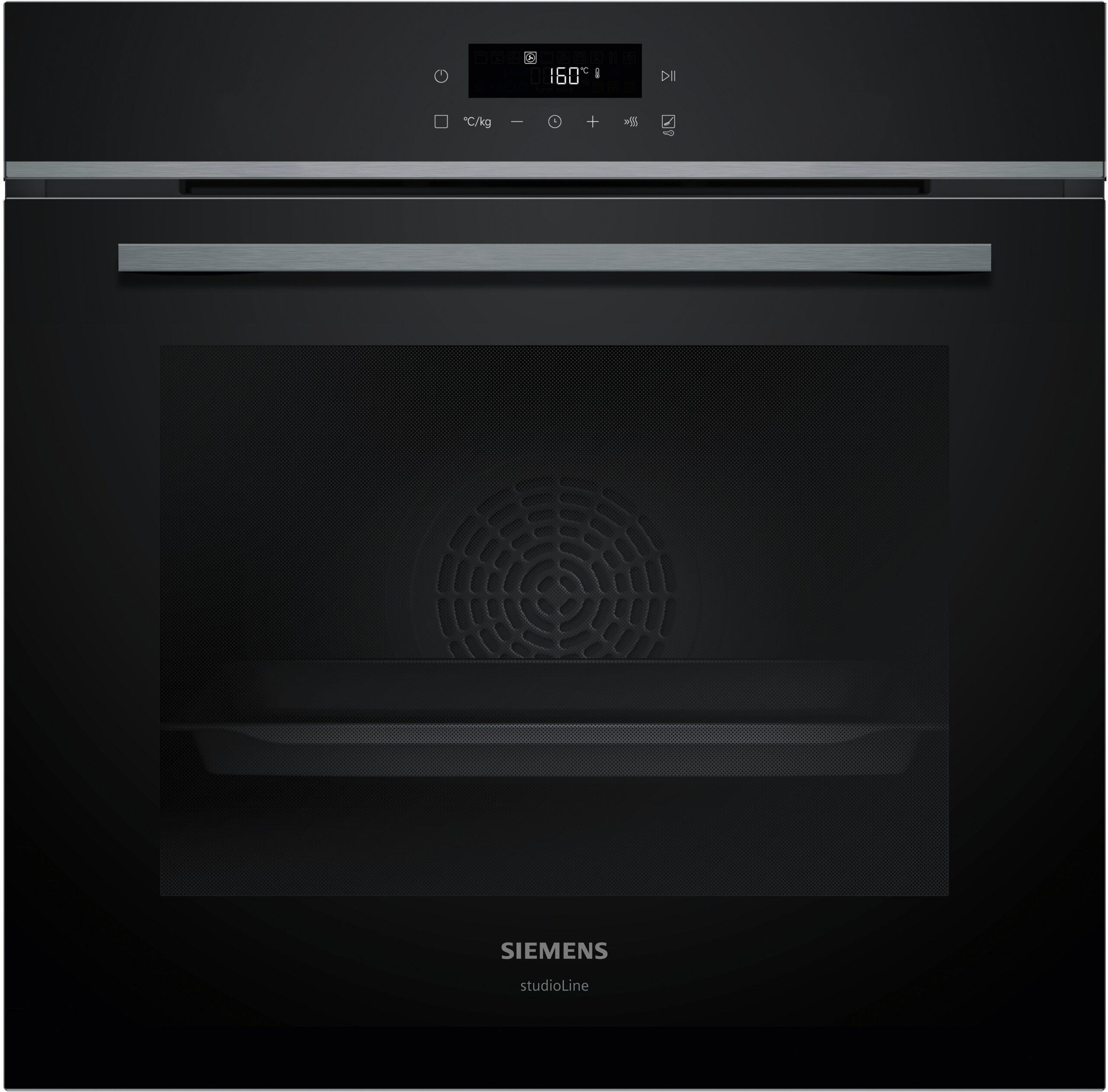 iQ300, Einbau-Backofen, 60 x 60 cm, Schwarz, Edelstahl, HB472G0B3