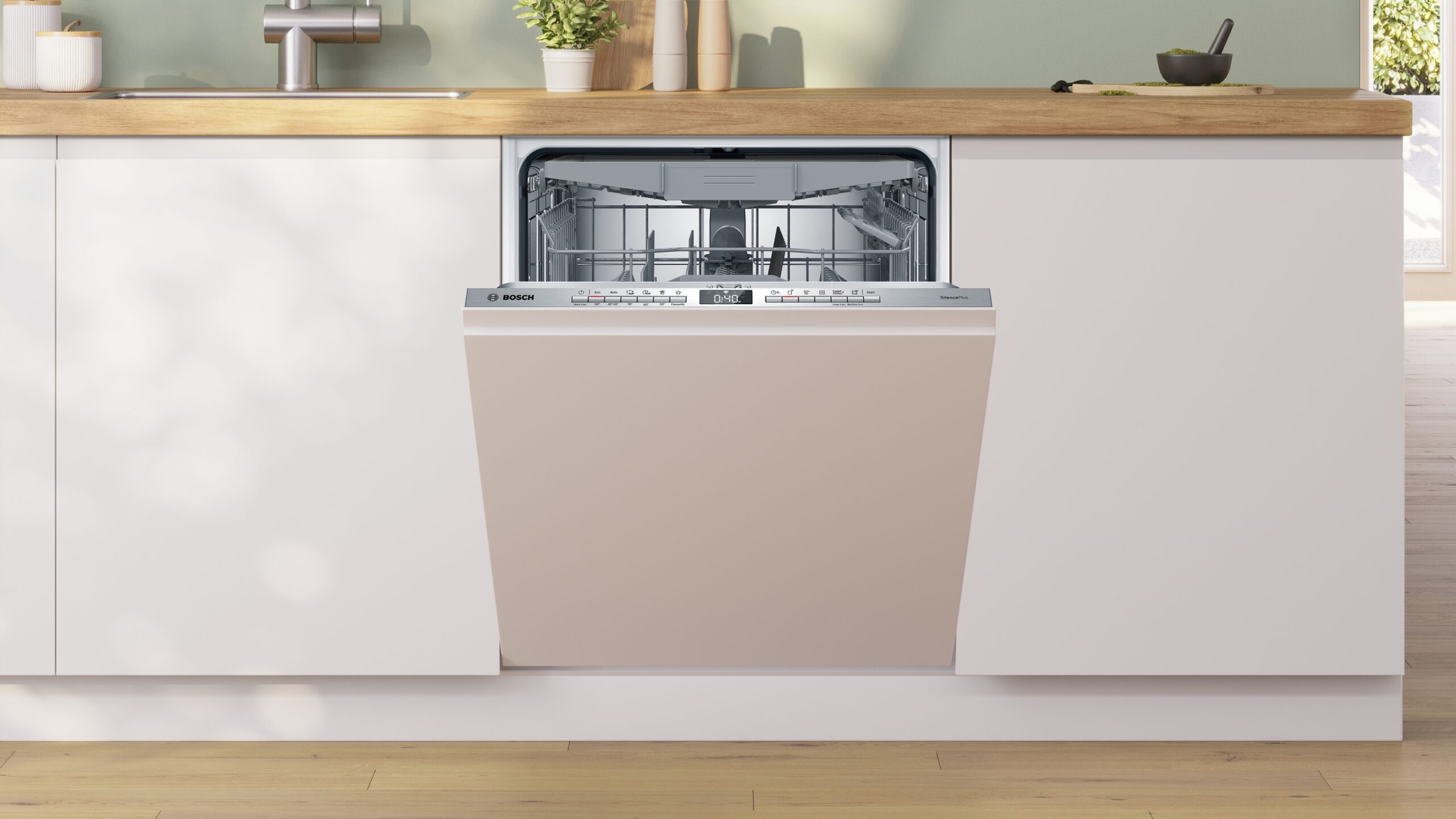 Serie 4, Vollintegrierter Geschirrspüler, 60 cm, VarioScharnier für besondere Einbausituationen, SMH4ECX28E – Bild 2