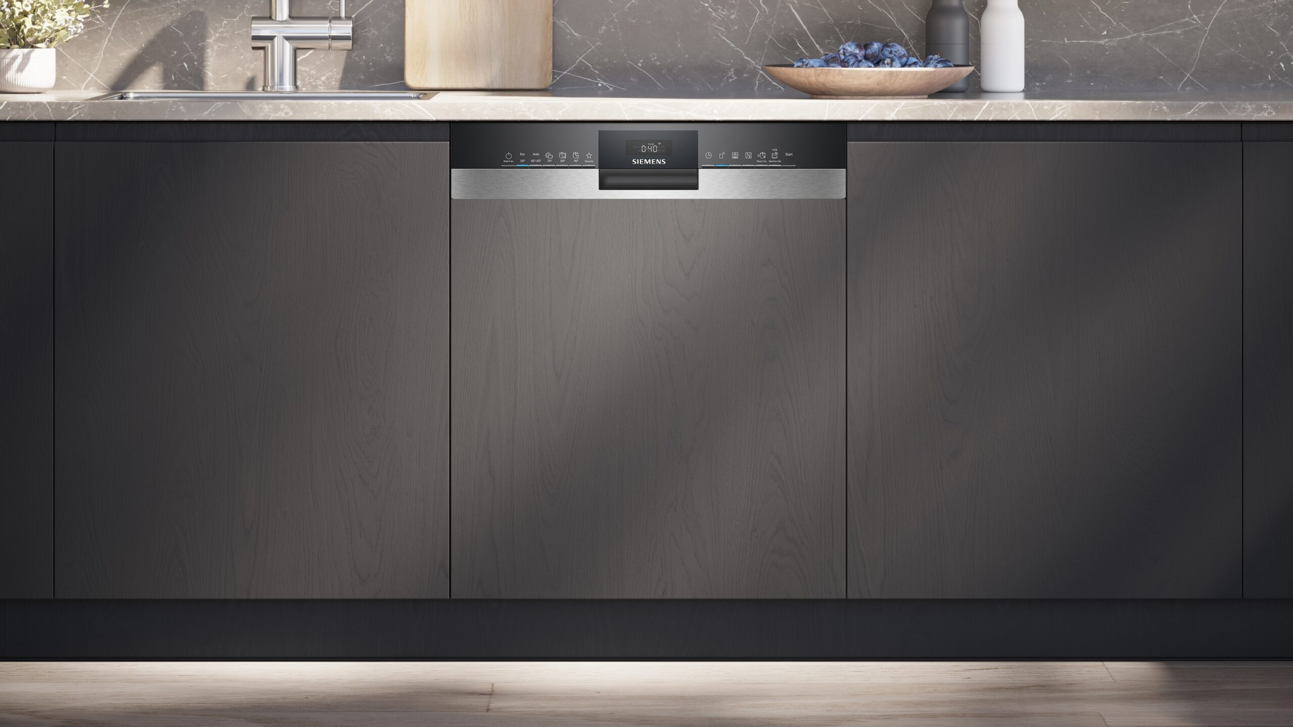 iQ300, Teilintegrierter Geschirrspüler, 60 cm, Gebürsteter Stahl, SN53ES22CE – Bild 2