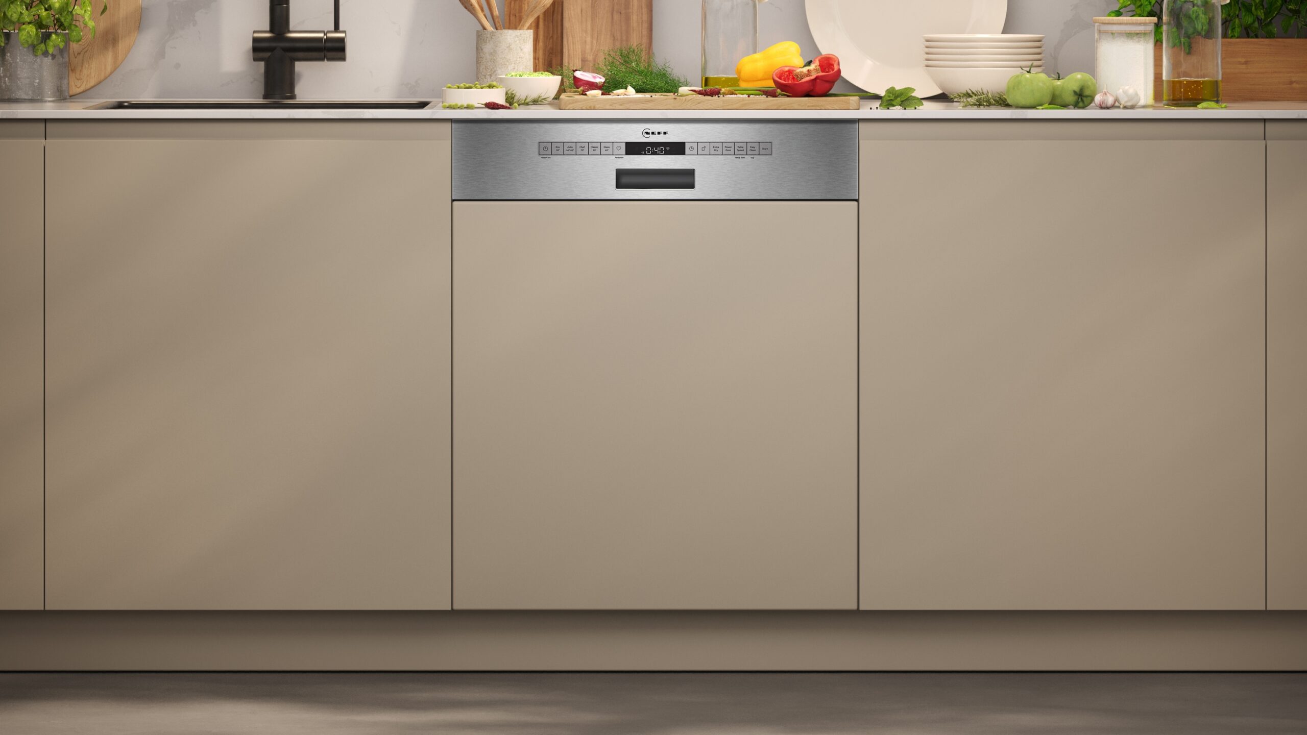 N 50, Geschirrspüler integrierbar, 60 cm, Gebürsteter Stahl, S145EAS16E – Bild 2