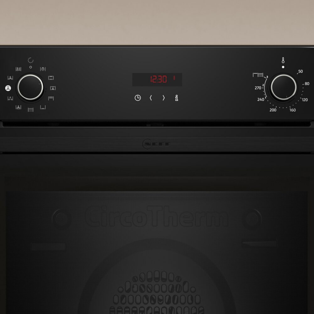 Alternative view of N 30, Einbau-Backofen mit Dampfunterstützung, 60 x 60 cm, Schwarz, B2CVG6AK3