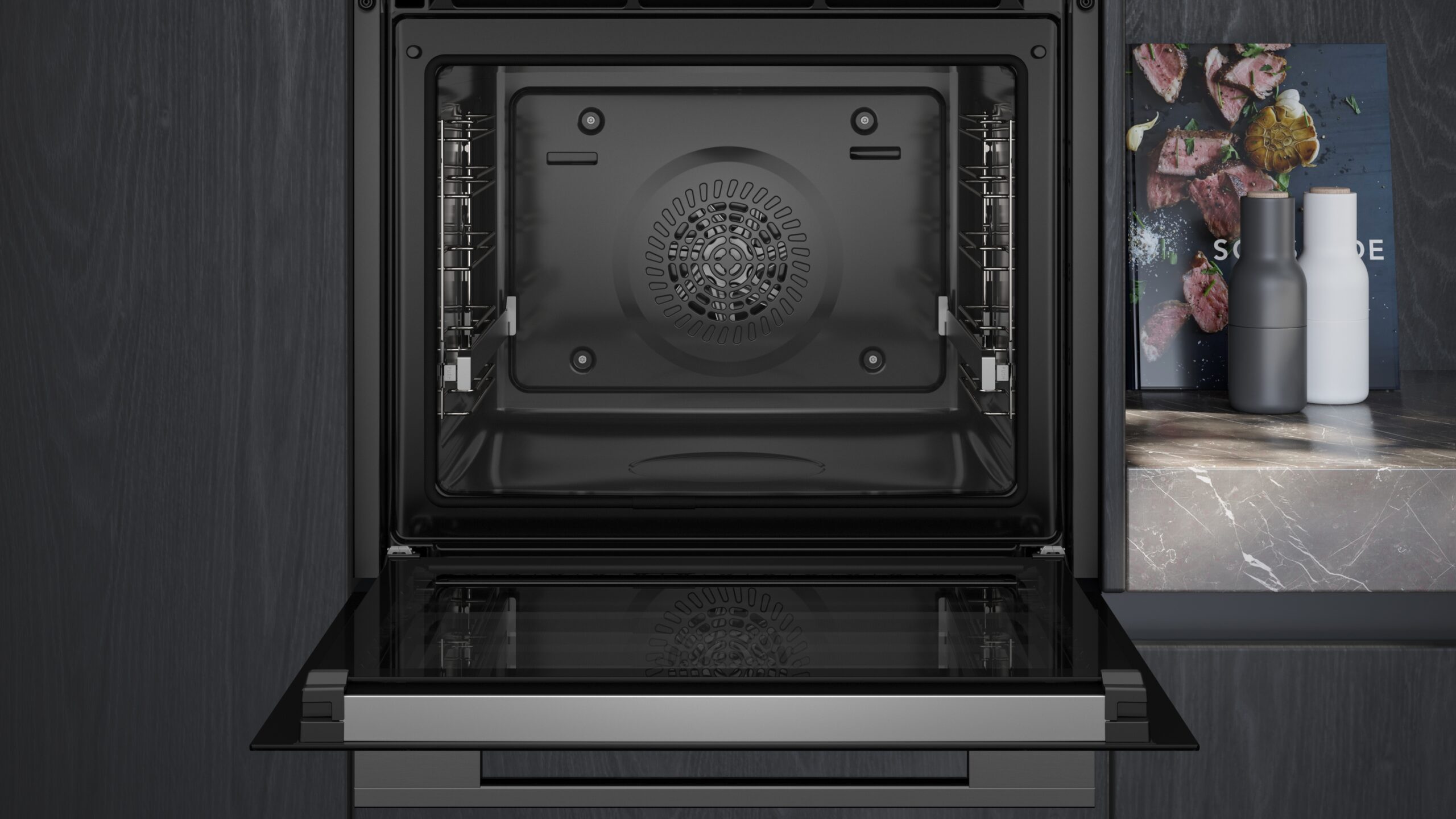 iQ300, Einbau-Backofen, 60 x 60 cm, Schwarz, Edelstahl, HB472G0B3 – Bild 3