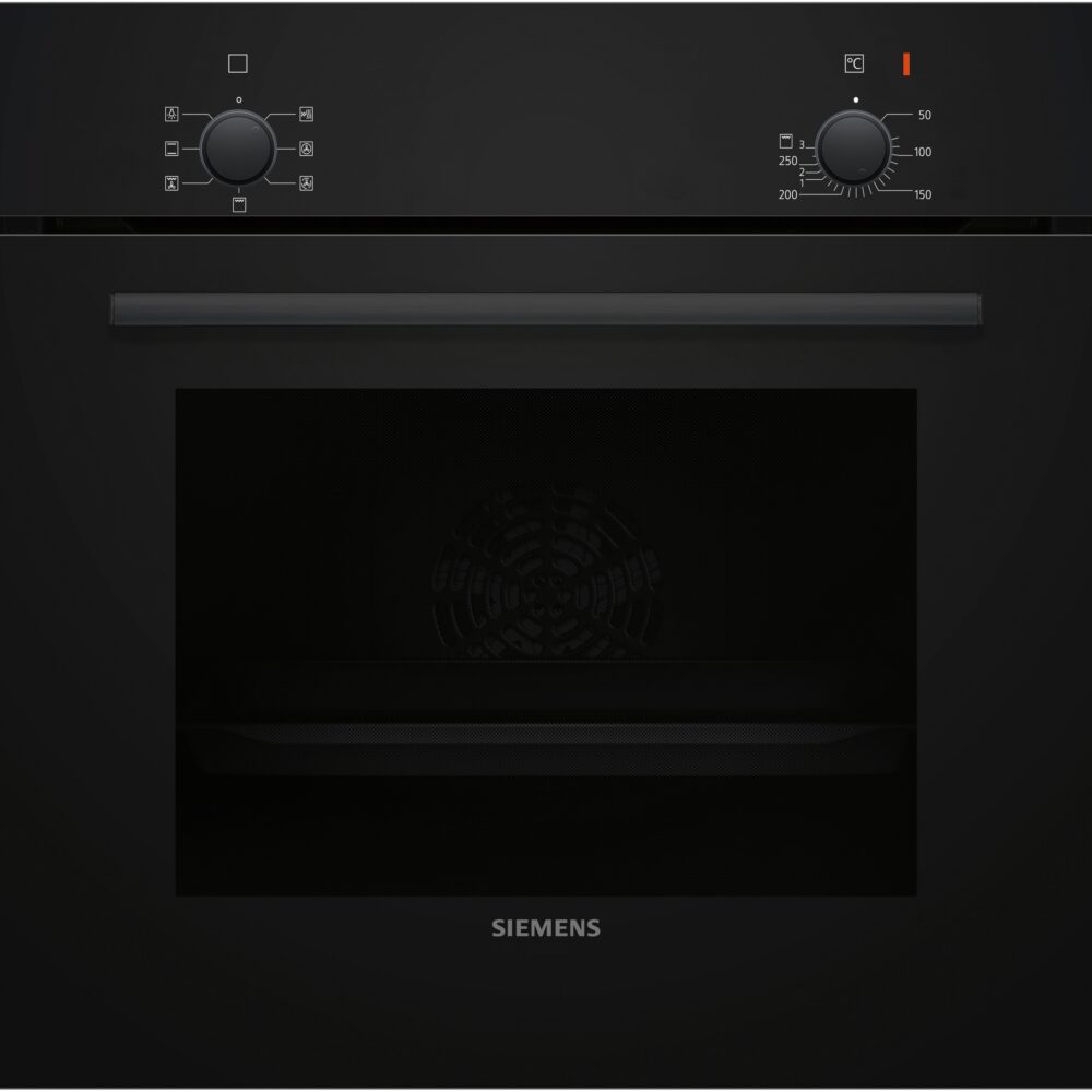 iQ100, Einbau-Backofen, 60 x 60 cm, Schwarz, Edelstahl, HB010FBA1