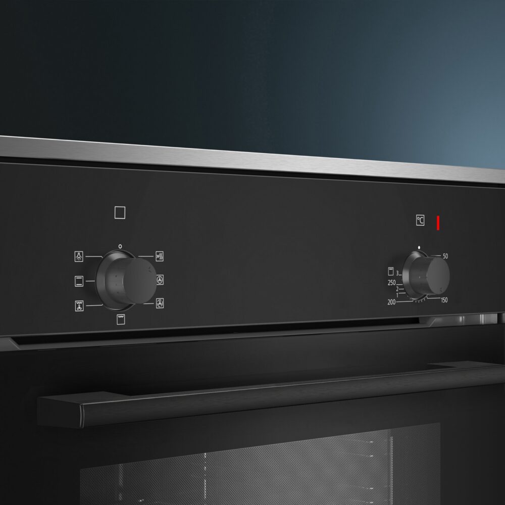 Alternative view of iQ100, Einbau-Backofen, 60 x 60 cm, Schwarz, Edelstahl, HB010FBA1