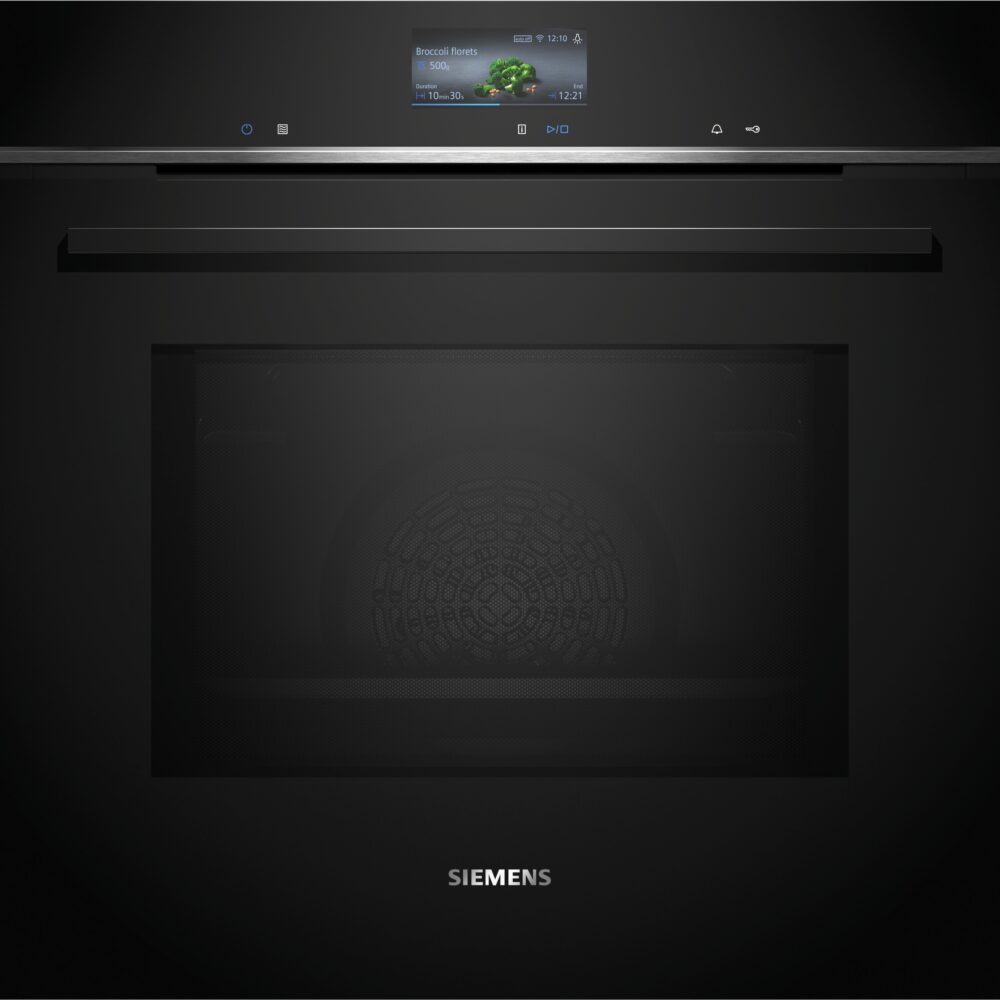 iQ700, Einbau-Backofen mit Mikrowellenfunktion, 60 x 60 cm, Schwarz, Edelstahl, HM776GKB1