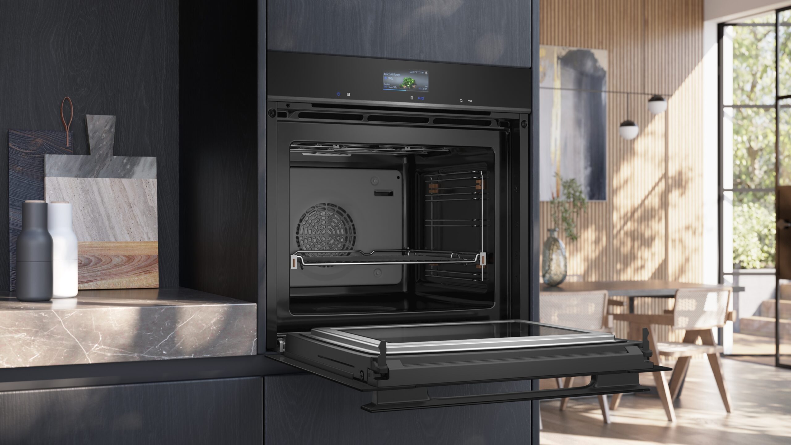 iQ700, Einbau-Backofen mit Mikrowellenfunktion, 60 x 60 cm, Schwarz, Edelstahl, HM936GCB1 – Bild 4
