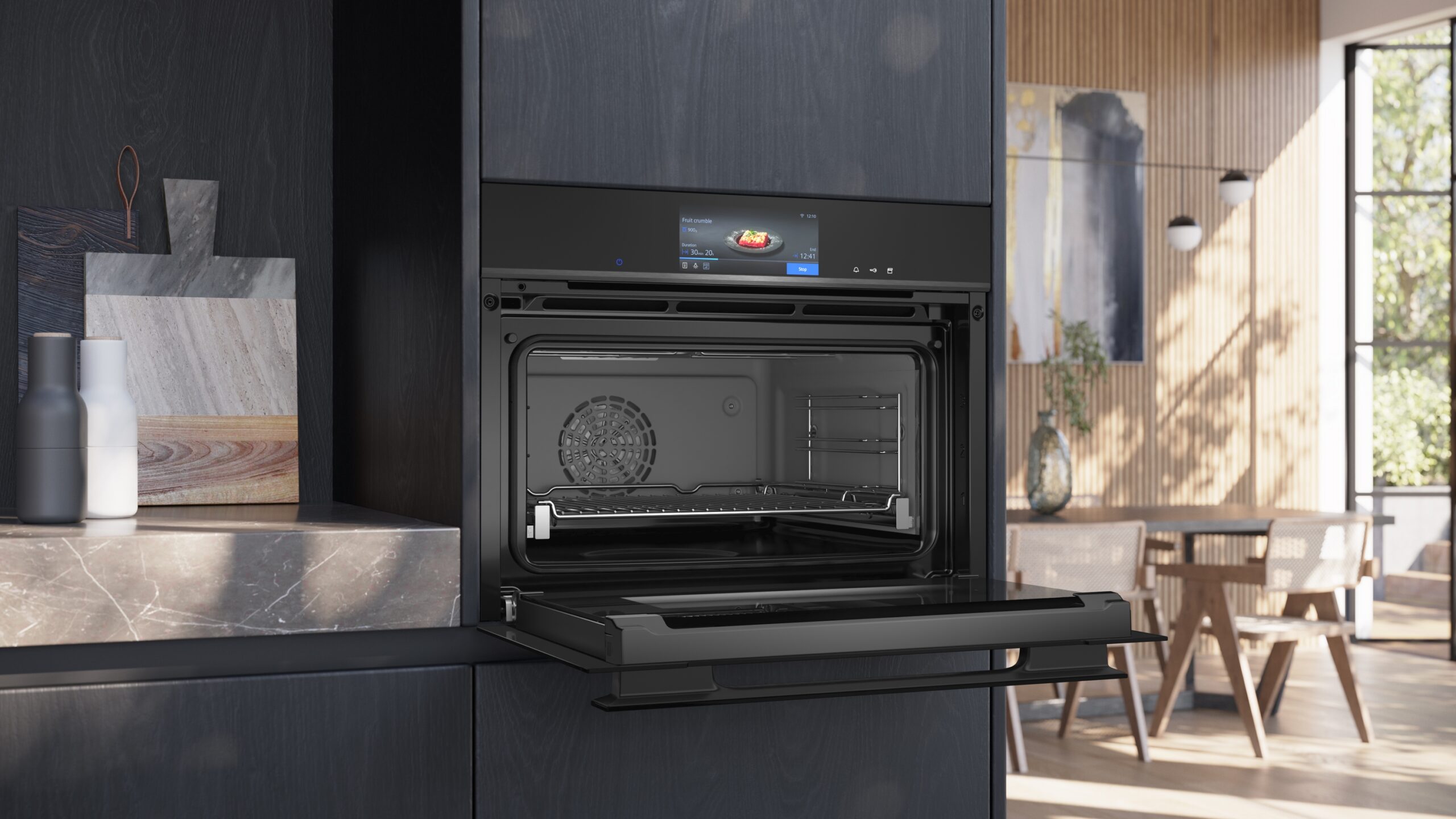 iQ700, Einbau-Kompaktdampfbackofen, 60 x 45 cm, Schwarz, Edelstahl, CS958GCB1 – Bild 4