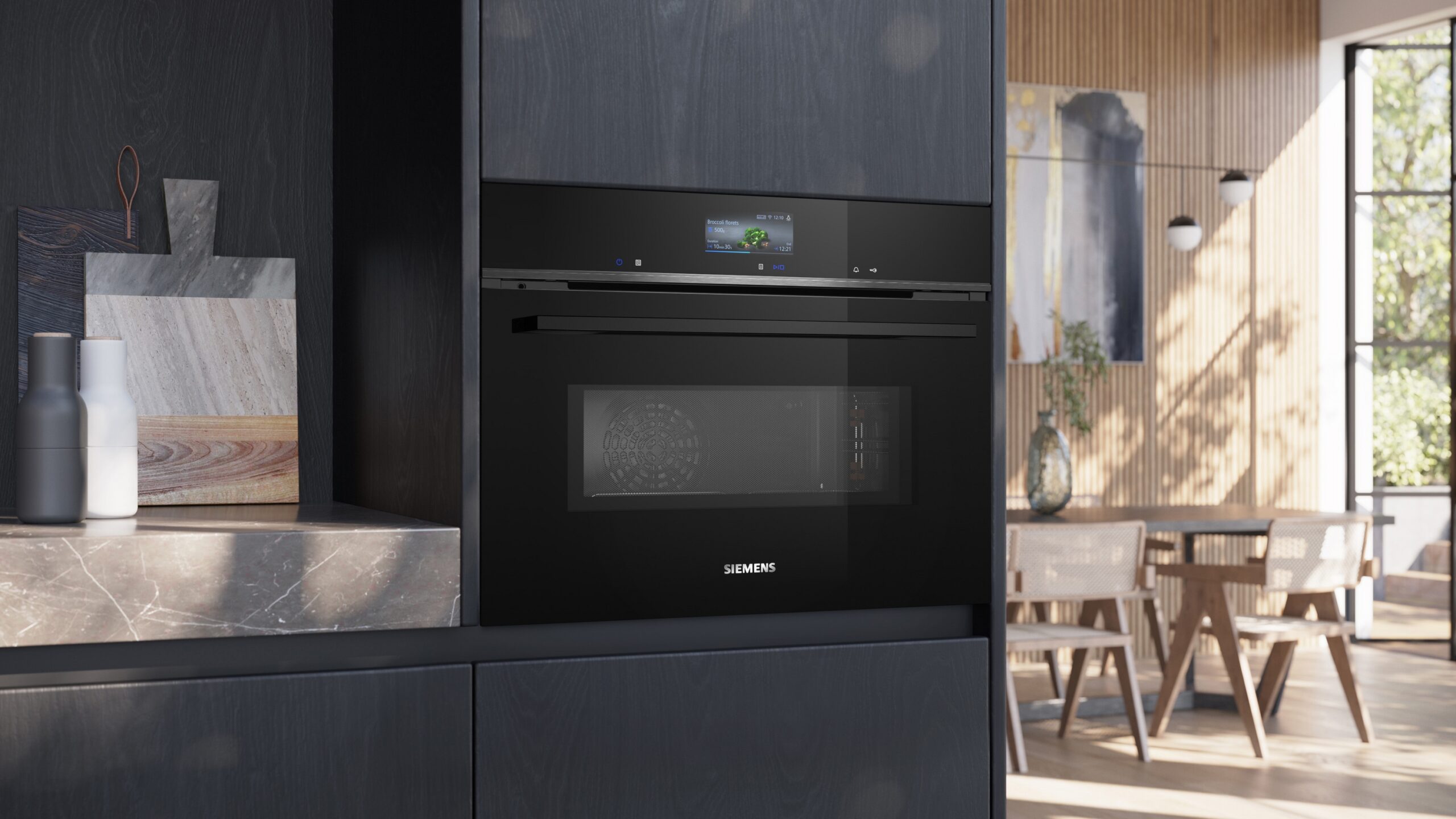iQ700, Einbau-Kompaktbackofen mit Mikrowellenfunktion, 60 x 45 cm, Schwarz, Edelstahl, CM776GKB1 – Bild 5