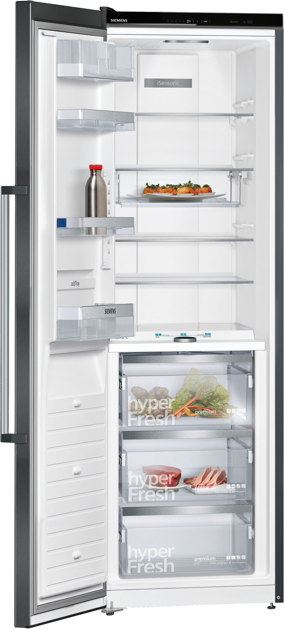 iQ700, Freistehender Kühlschrank, 186 x 60 cm, Gebürsteter schwarzer Stahl AntiFingerprint, KS36FPXCP – Bild 3