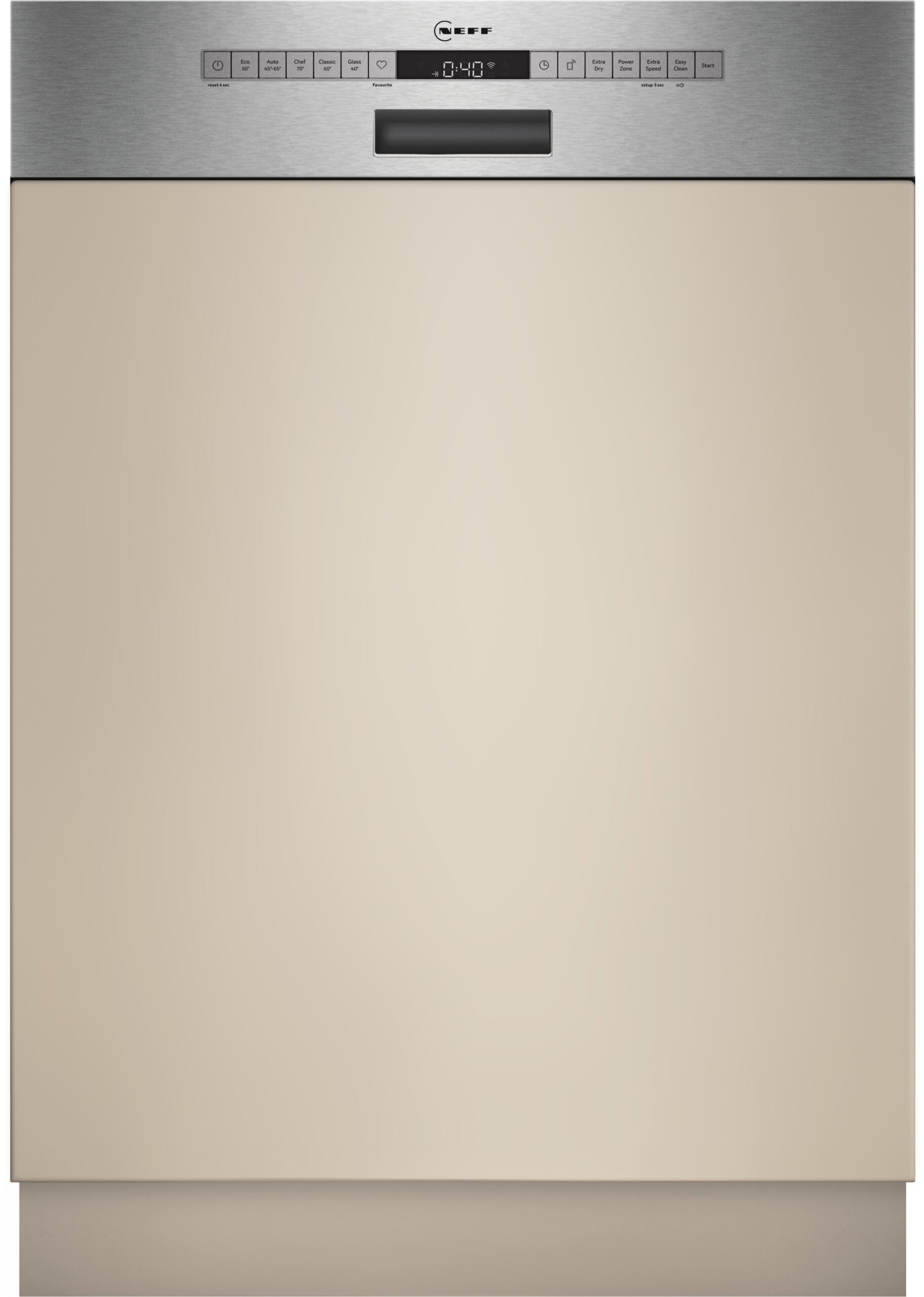 N 50, Geschirrspüler integrierbar, 60 cm, Gebürsteter Stahl, S145HTS06E