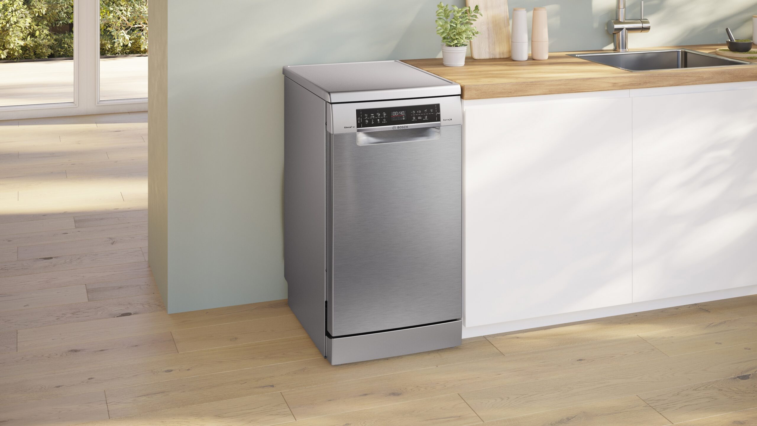 Serie 6, Freistehender Geschirrspüler, 45 cm, Gebürsteter Stahl mit Anti-Fingerprint, SPS6EMI21E – Bild 2