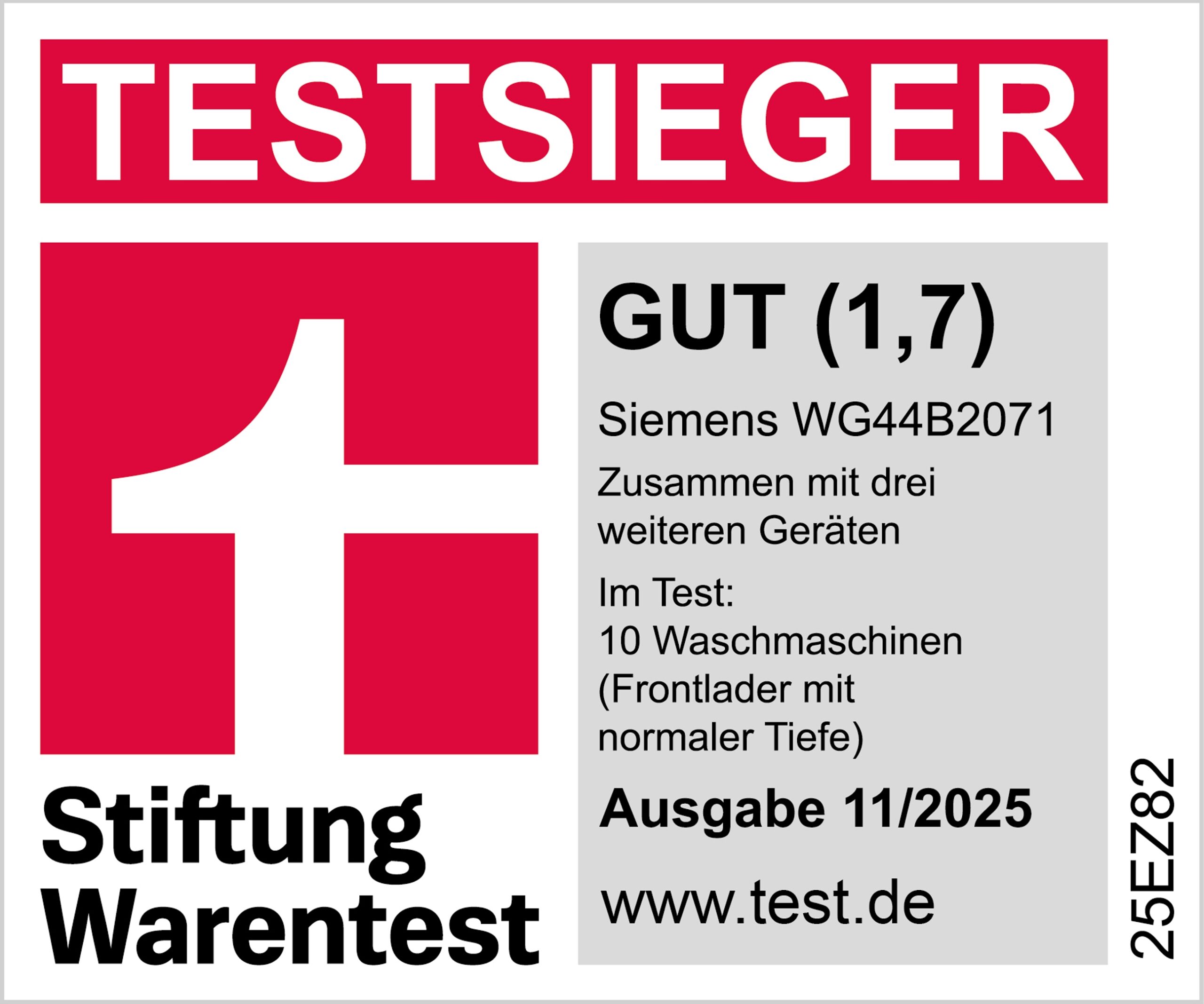 iQ700, Waschmaschine, Frontlader, 9 kg, max. 1400 U/min., WG44B2071 – Bild 7