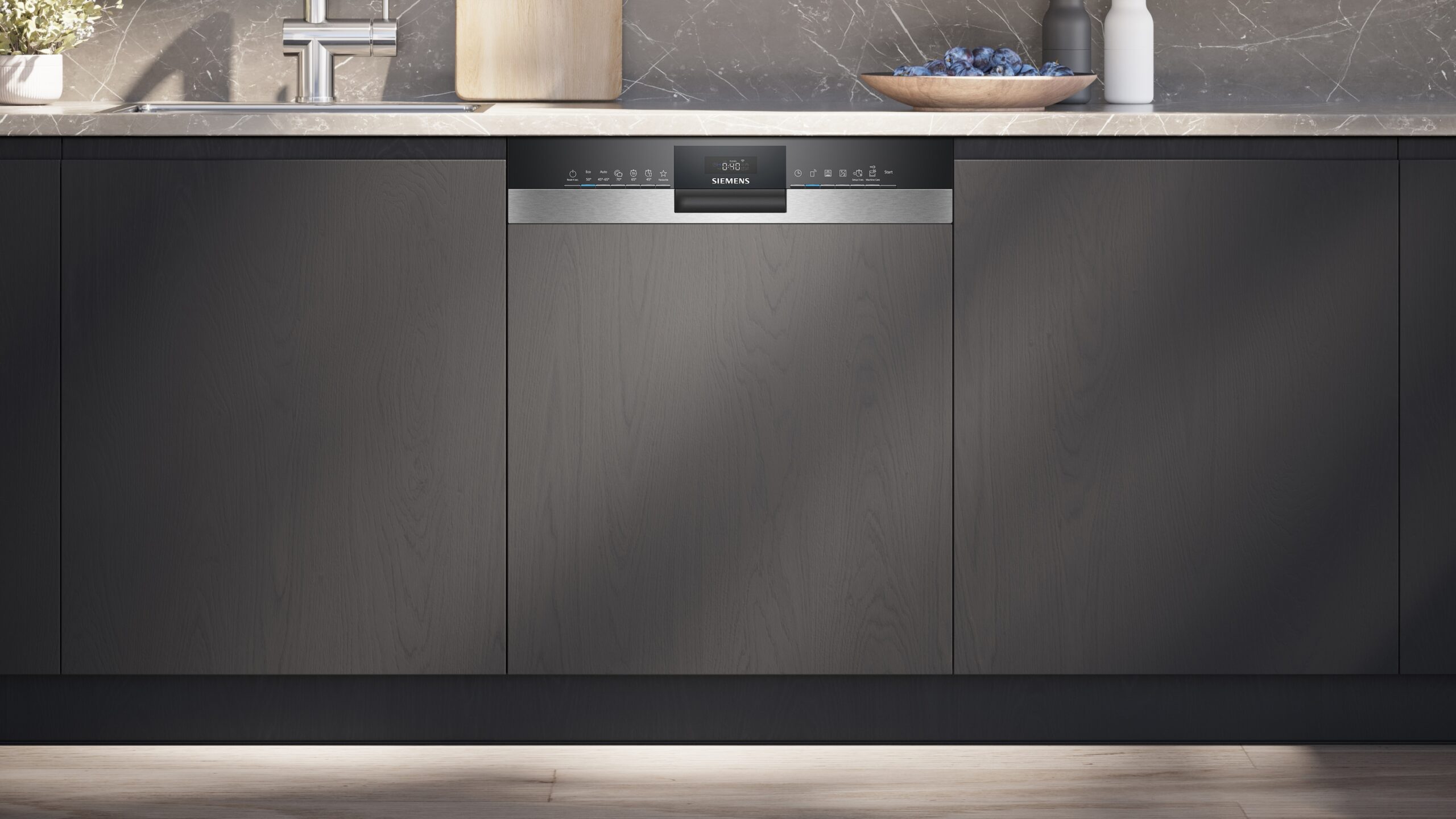 iQ300, Teilintegrierter Geschirrspüler, 60 cm, Gebürsteter Stahl, SN53HS03VE – Bild 2