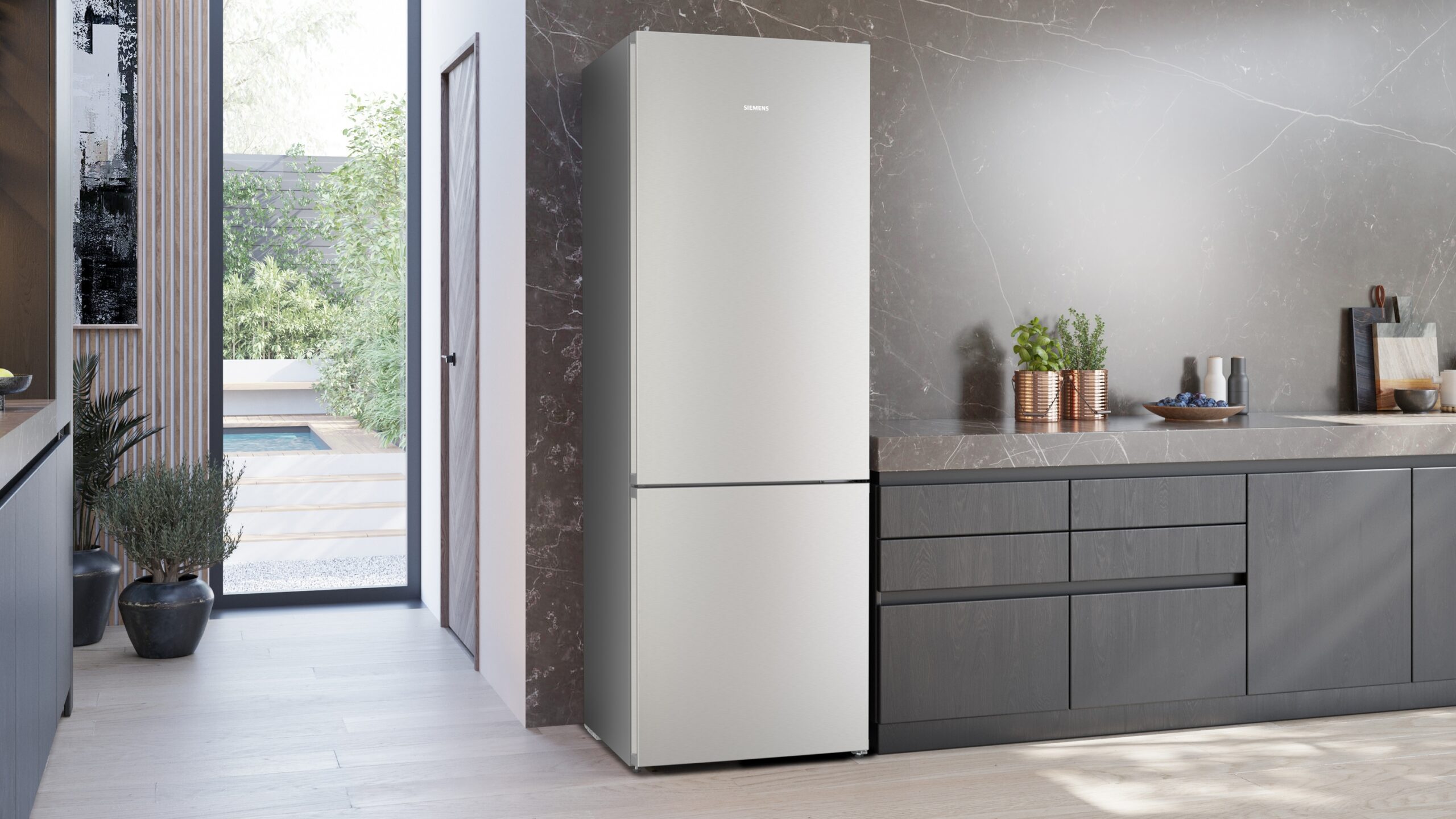 iQ300, Freistehende Kühl-Gefrier-Kombination mit Gefrierbereich unten, 203 x 70 cm, Gebürsteter Stahl, KG49NVIBG – Bild 2