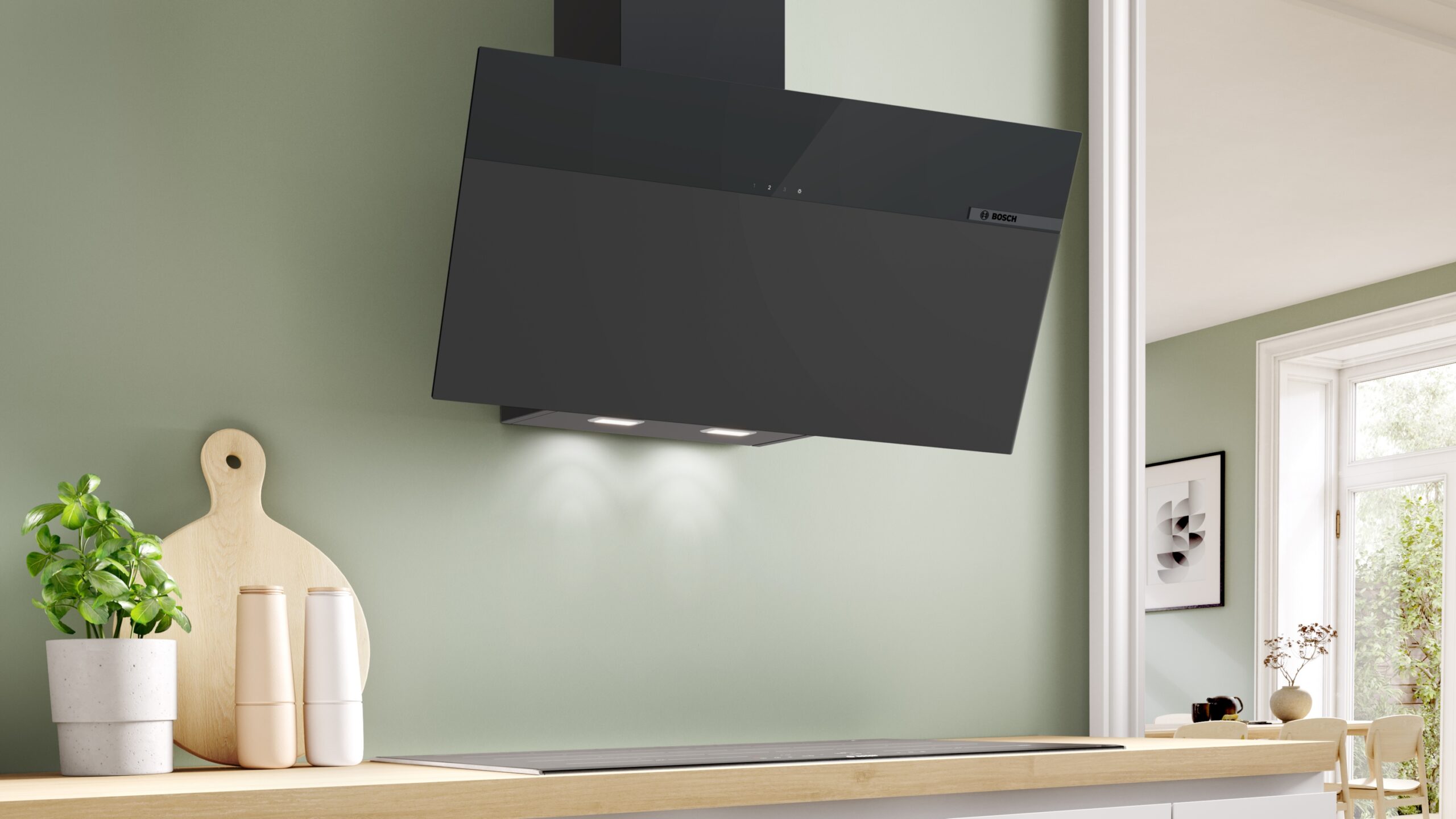 Serie 4, Wandesse, 80 cm, Klarglas matt schwarz bedruckt, Mattschwarz, DWK85DFA1 – Bild 2