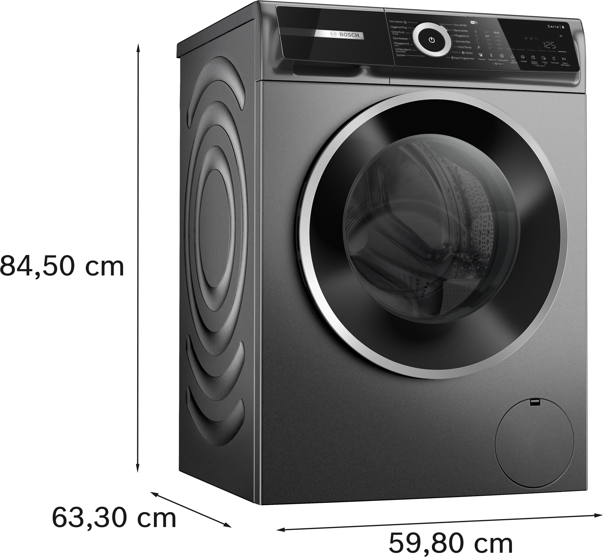 Serie 6, Waschmaschine, Frontlader, 10 kg, max. 1600 U/min., Grau, WGN256MR40 – Bild 6