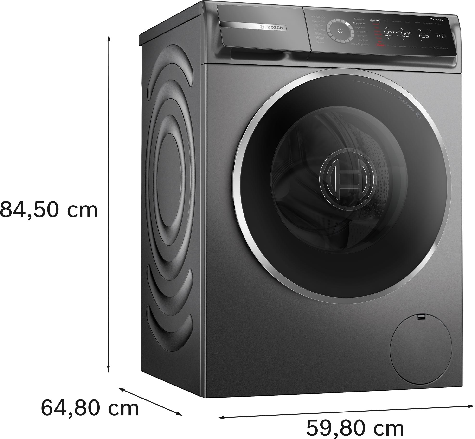Serie 8, Waschmaschine, Frontlader, 11 kg, max. 1600 U/min., Grau, WGB2660R1 – Bild 6
