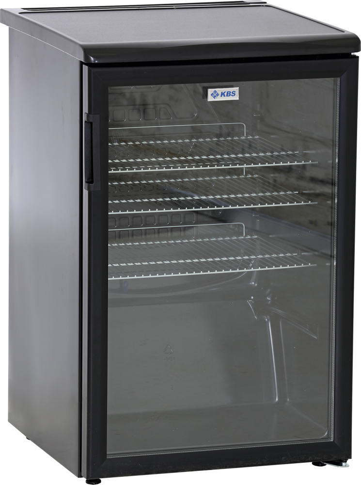 KBS K 140 G GLASTÜR-KÜHLSCHRANK MIT STILLER KÜHLUNG SCHWARZ